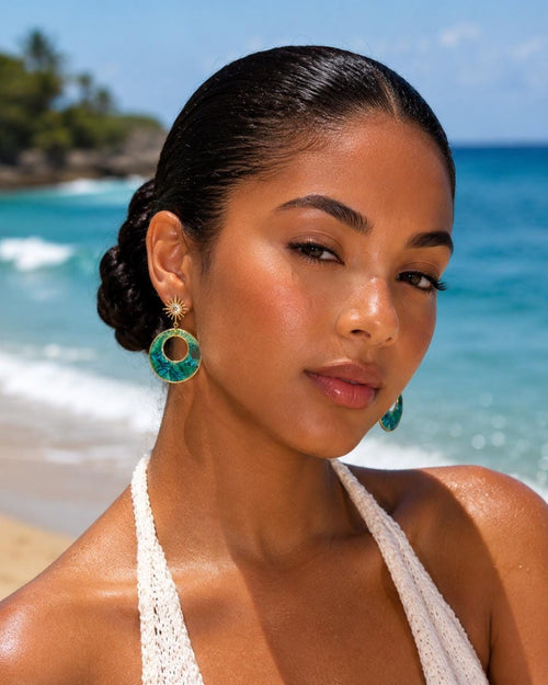Abalone Shell Statement Earrings