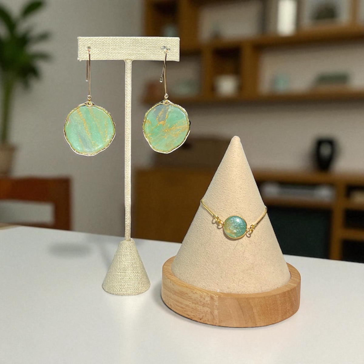 Green Goddess Dangle Earrings
