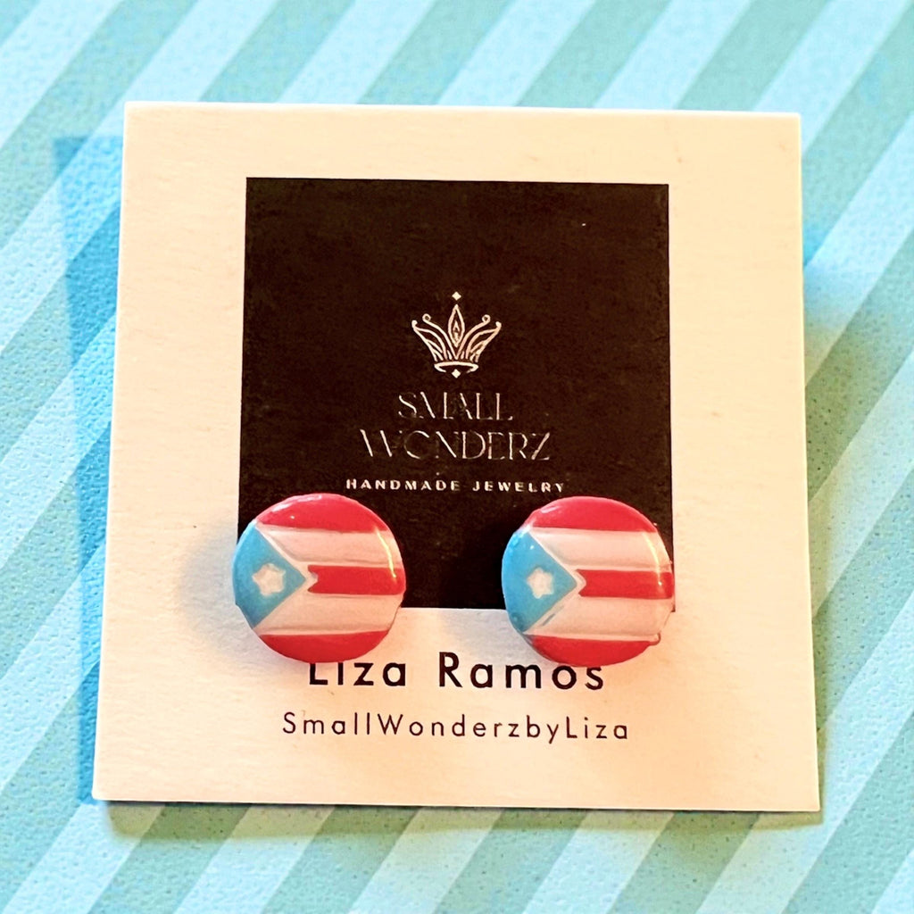 Puerto Rico Flag Stud Earrings