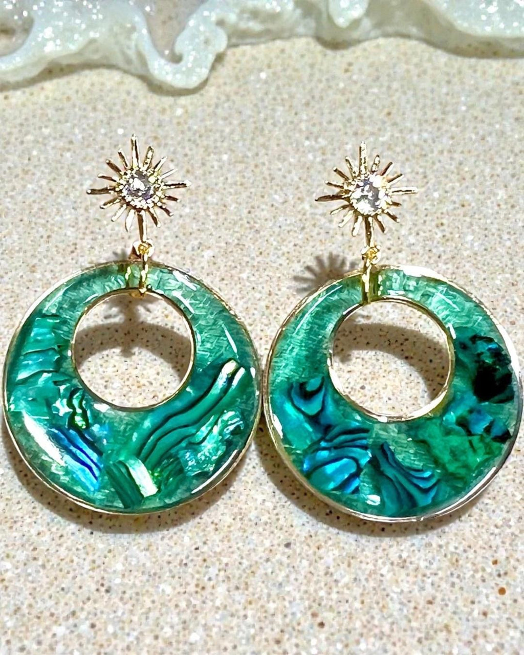 Abalone Shell Statement Earrings