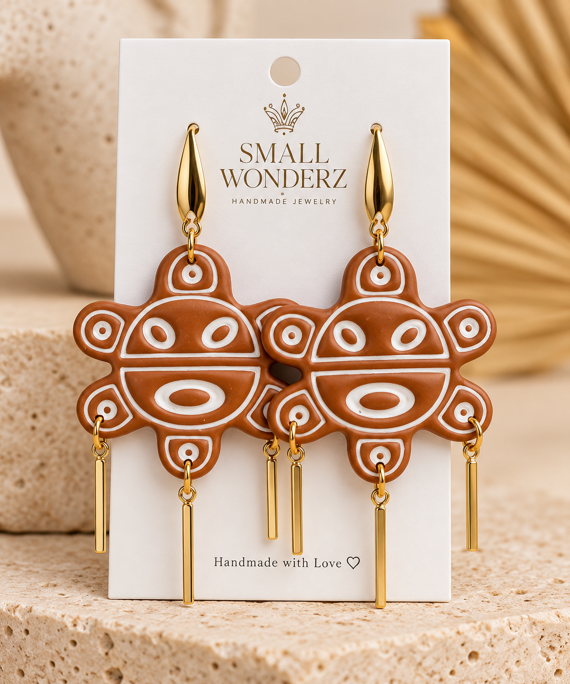 Taíno Sun Chandelier Earrings | Handmade Puerto Rican Statement Jewelry