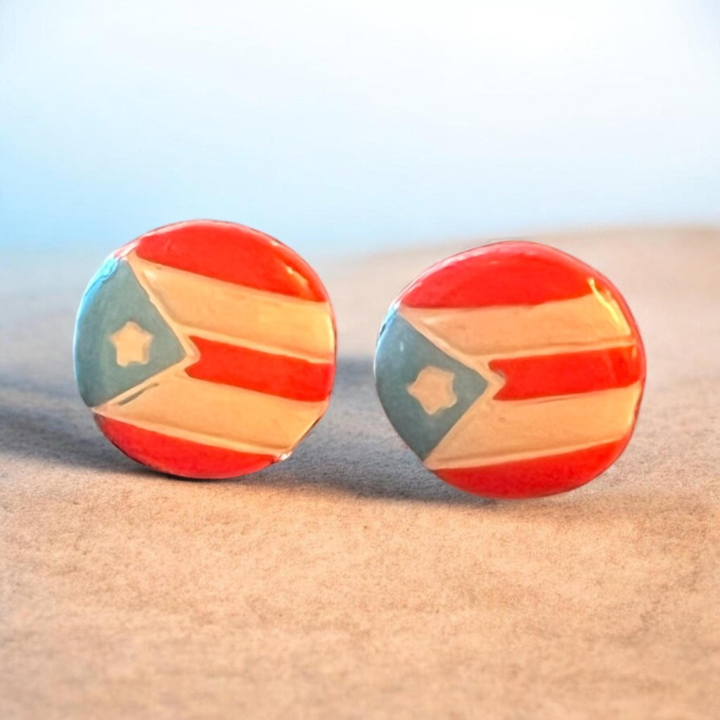 Puerto Rico Flag Stud Earrings