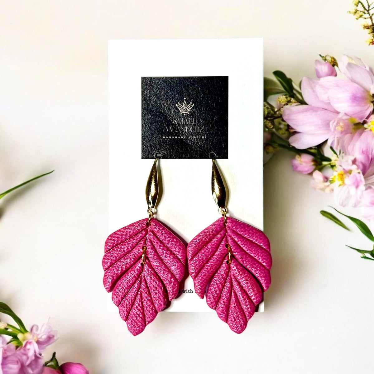 Textured Leaf Earrings
