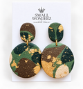 Camo Luxe Statement Earrings | Handmade Polymer Clay with Gold Leaf