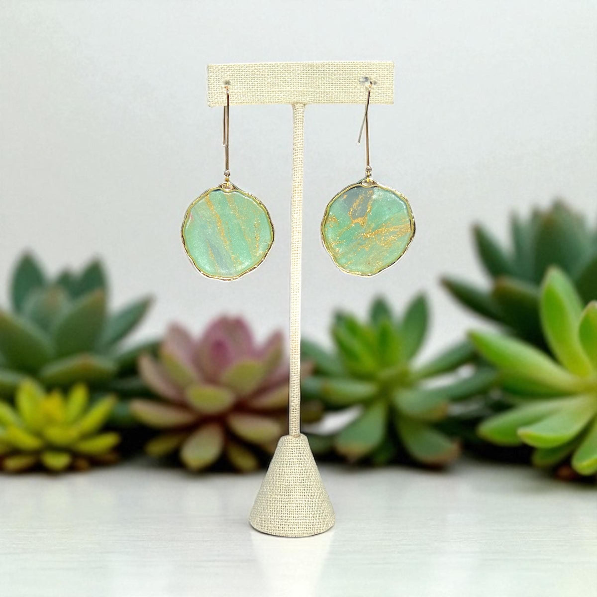 Green Goddess Dangle Earrings