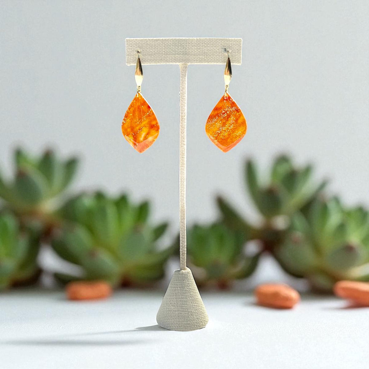 Autumn Glow Marbled Earrings