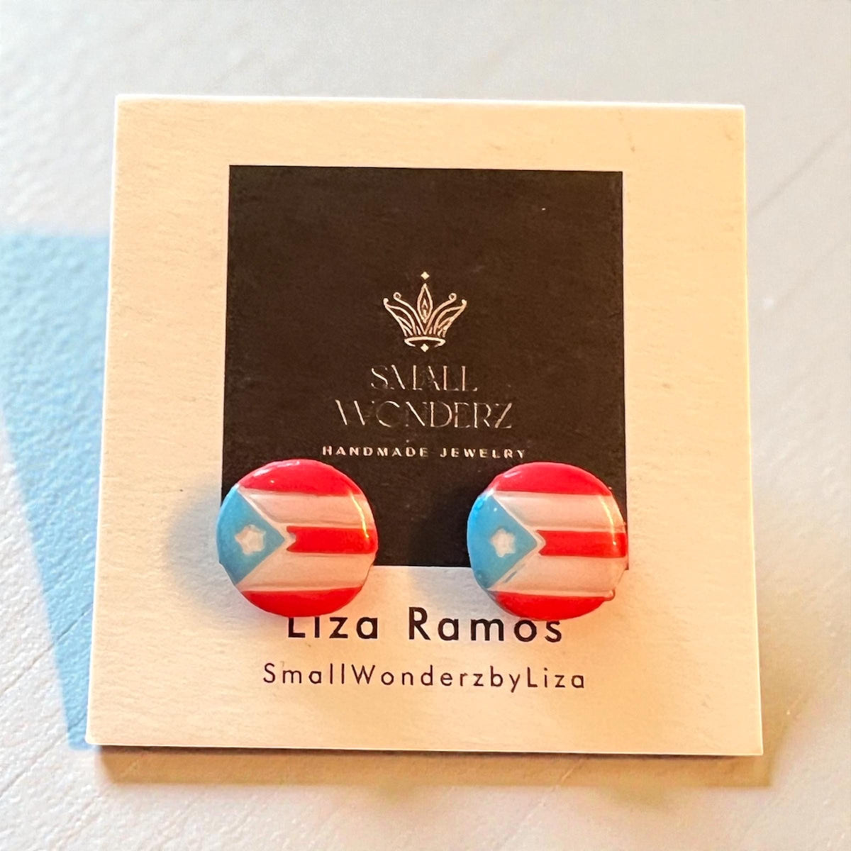 Puerto Rico Flag Stud Earrings