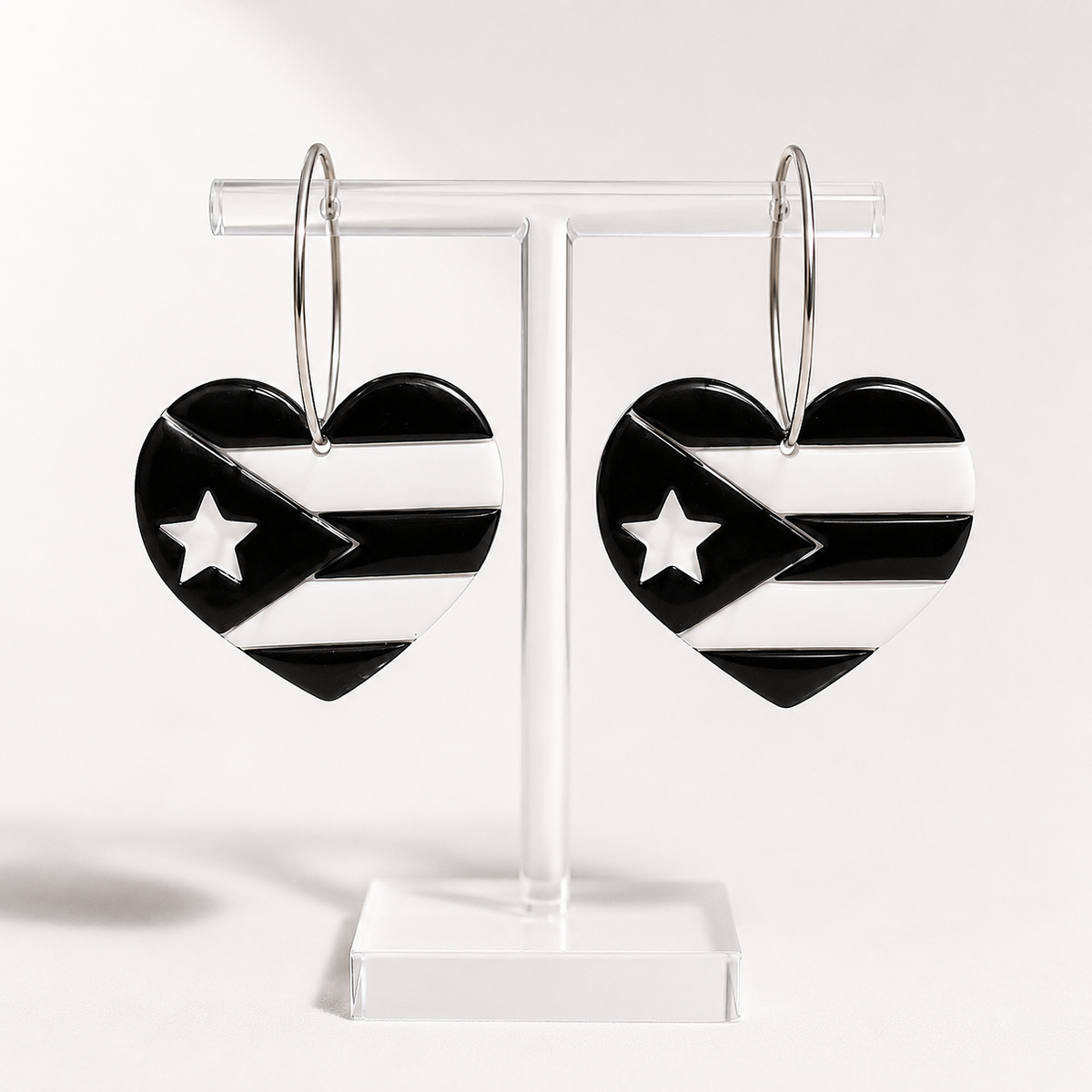 Resistencia Boricua Heart Earrings