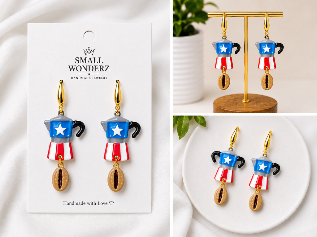 Puerto Rico Greca Cafecito Earrings