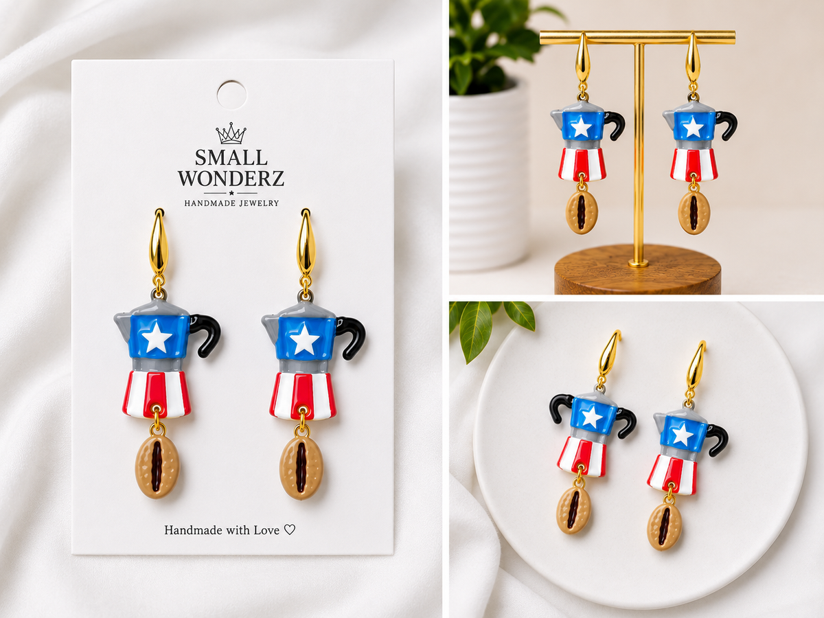 Puerto Rico Greca Cafecito Earrings