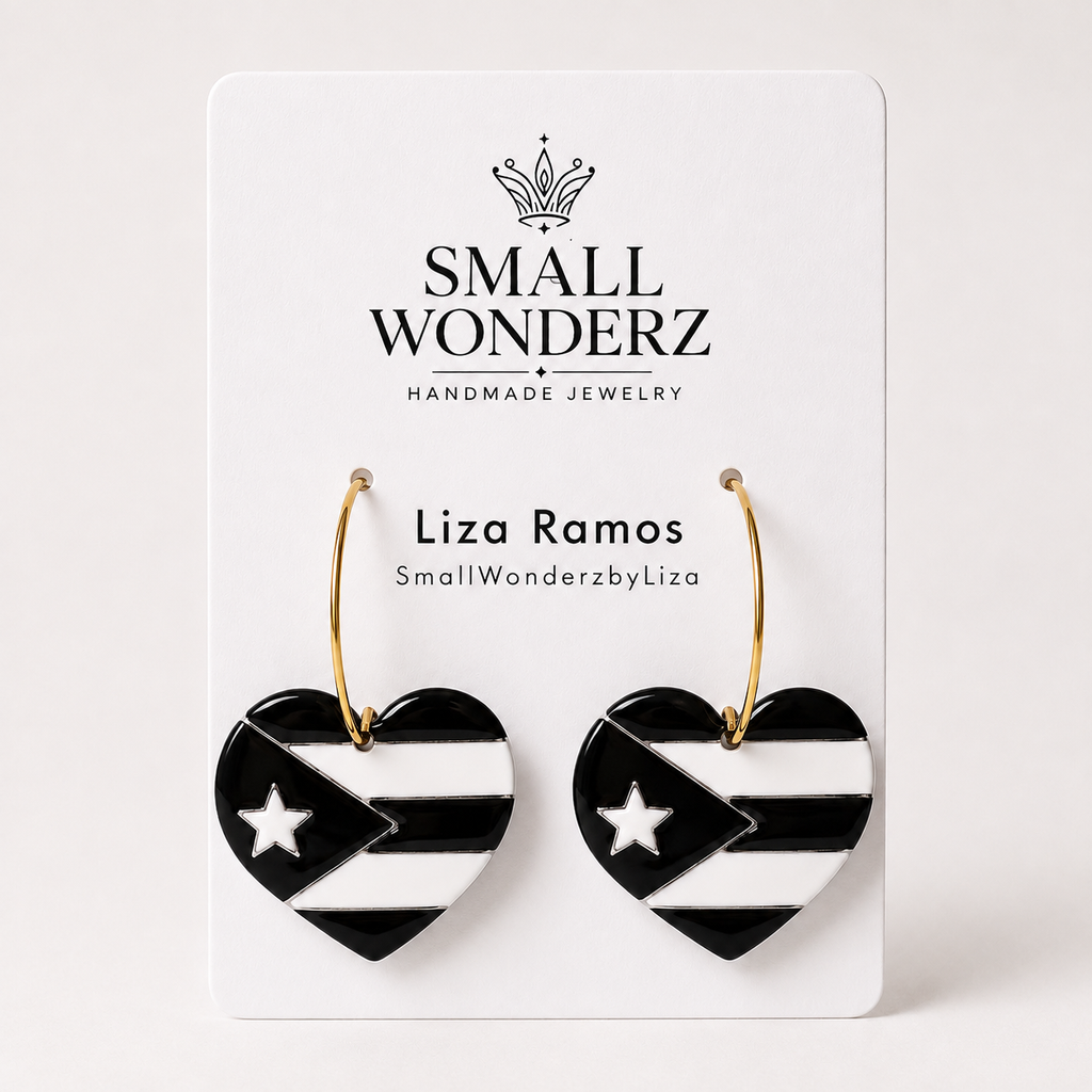 Resistencia Boricua Heart Earrings