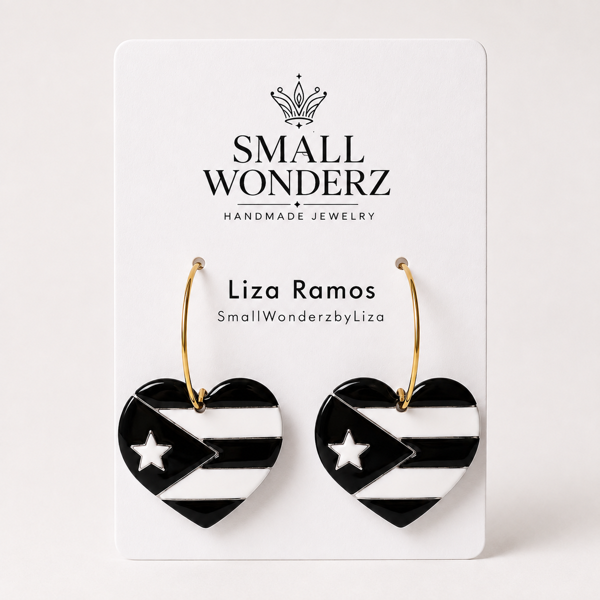 Resistencia Boricua Heart Earrings