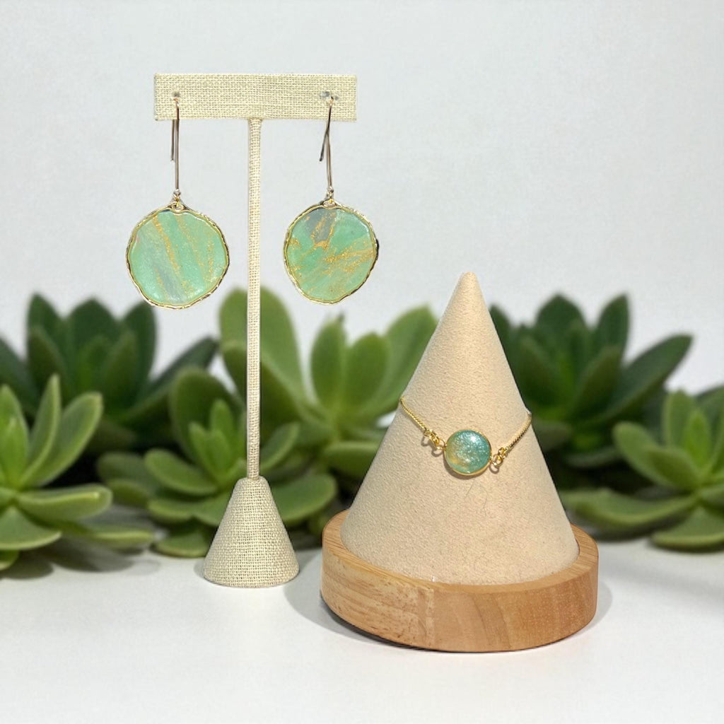 Green Goddess Dangle Earrings