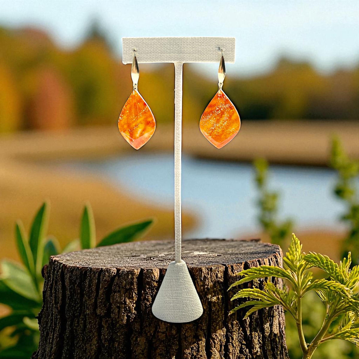 Autumn Glow Marbled Earrings