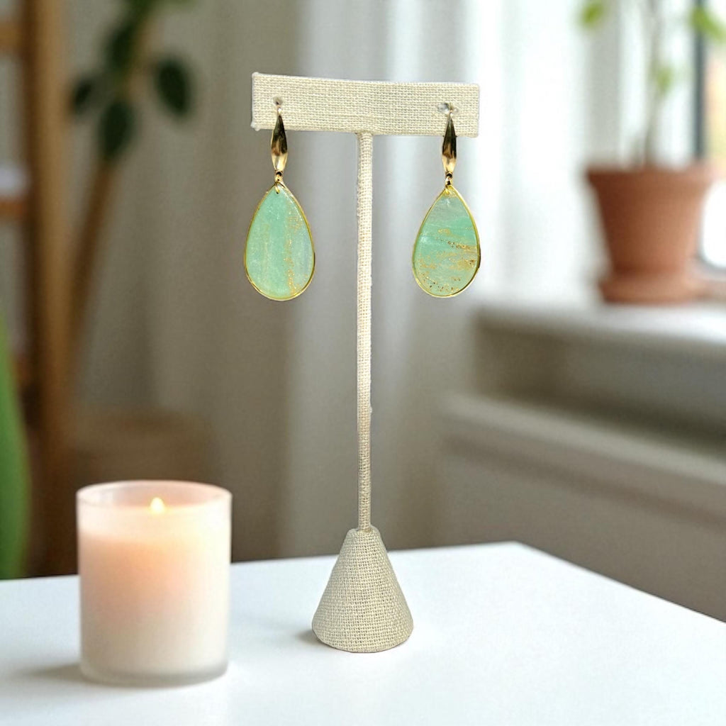 Green Goddess Teardrop Earrings