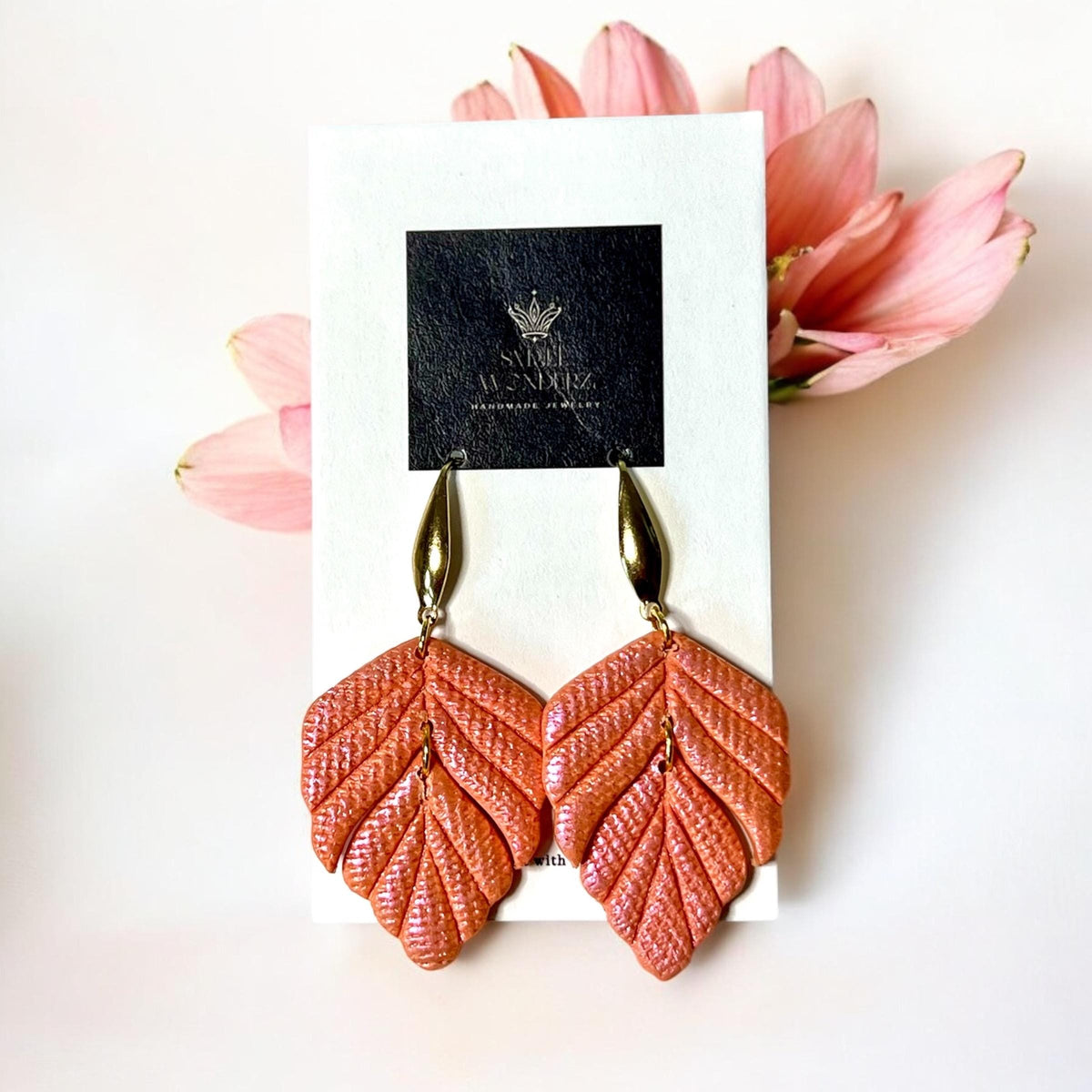 Textured Leaf Earrings