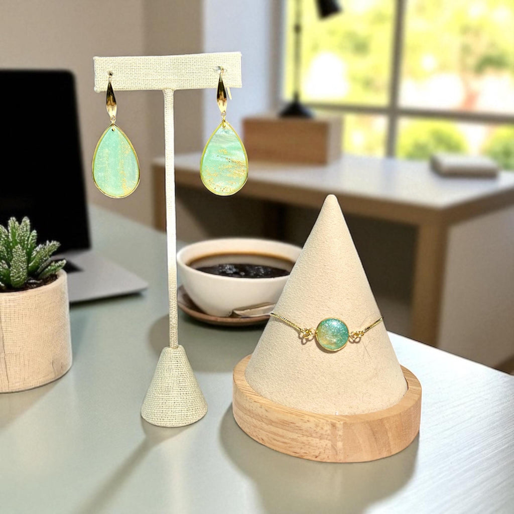 Green Goddess Teardrop Earrings