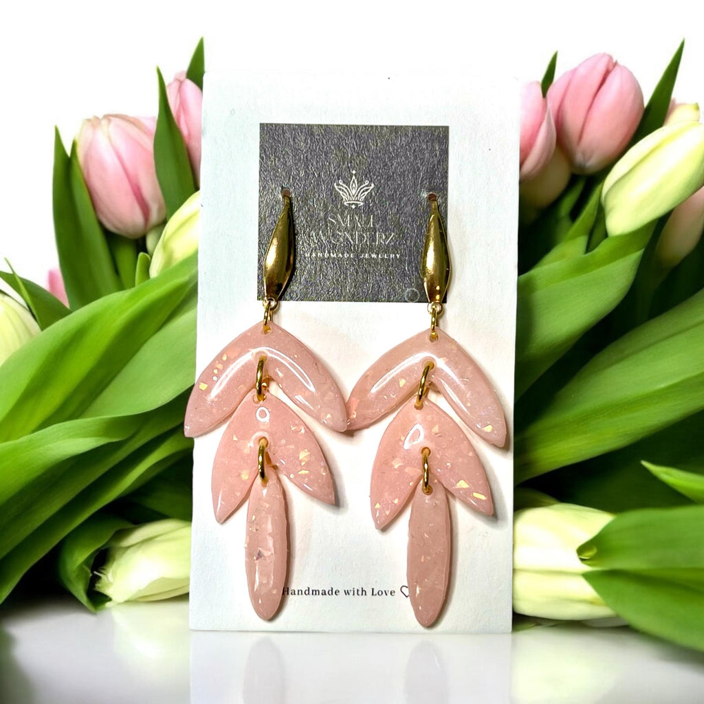 Pink Opal Dangle Earrings