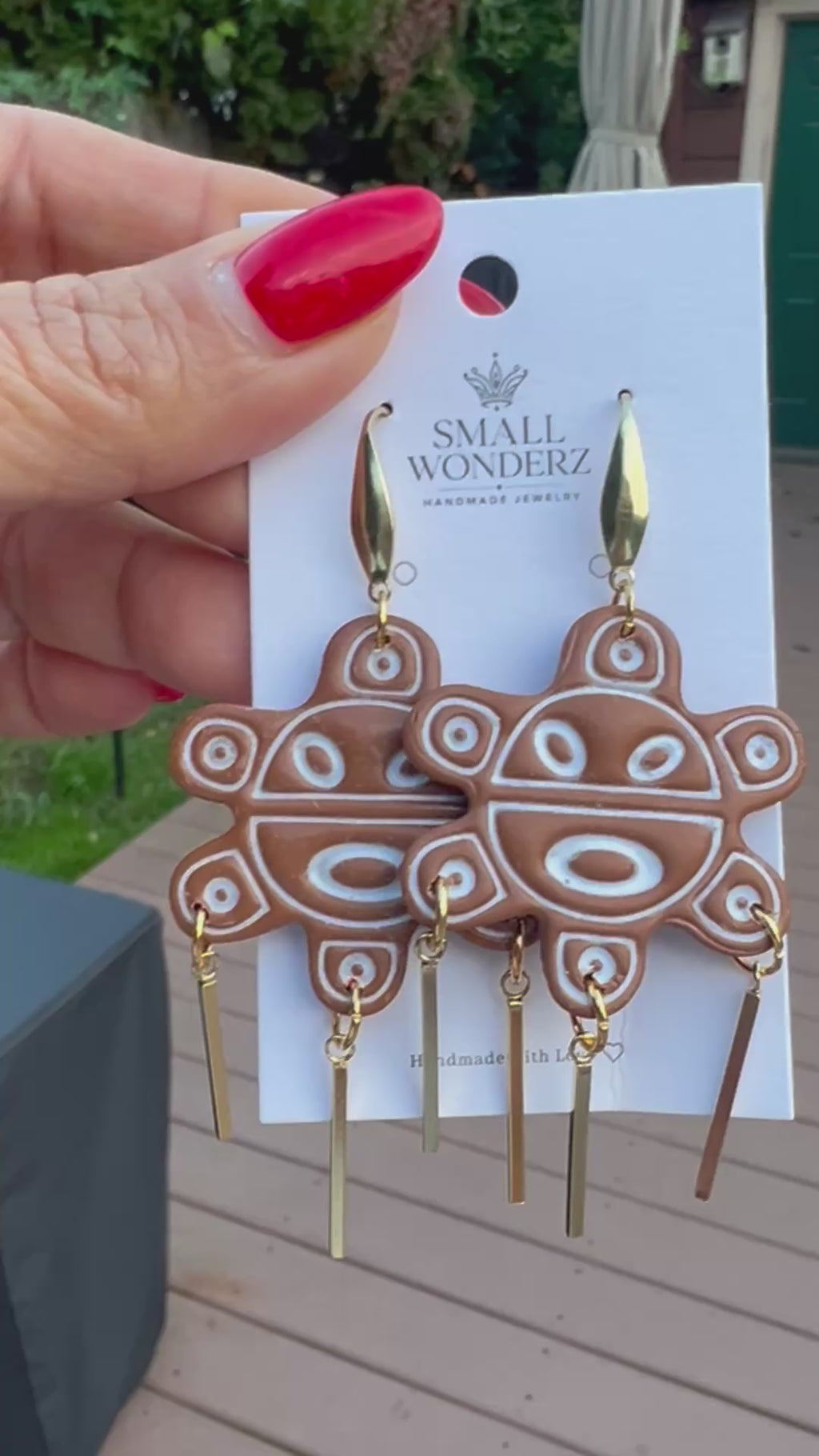 Taíno Sun Chandelier Earrings | Handmade Puerto Rican Statement Jewelry
