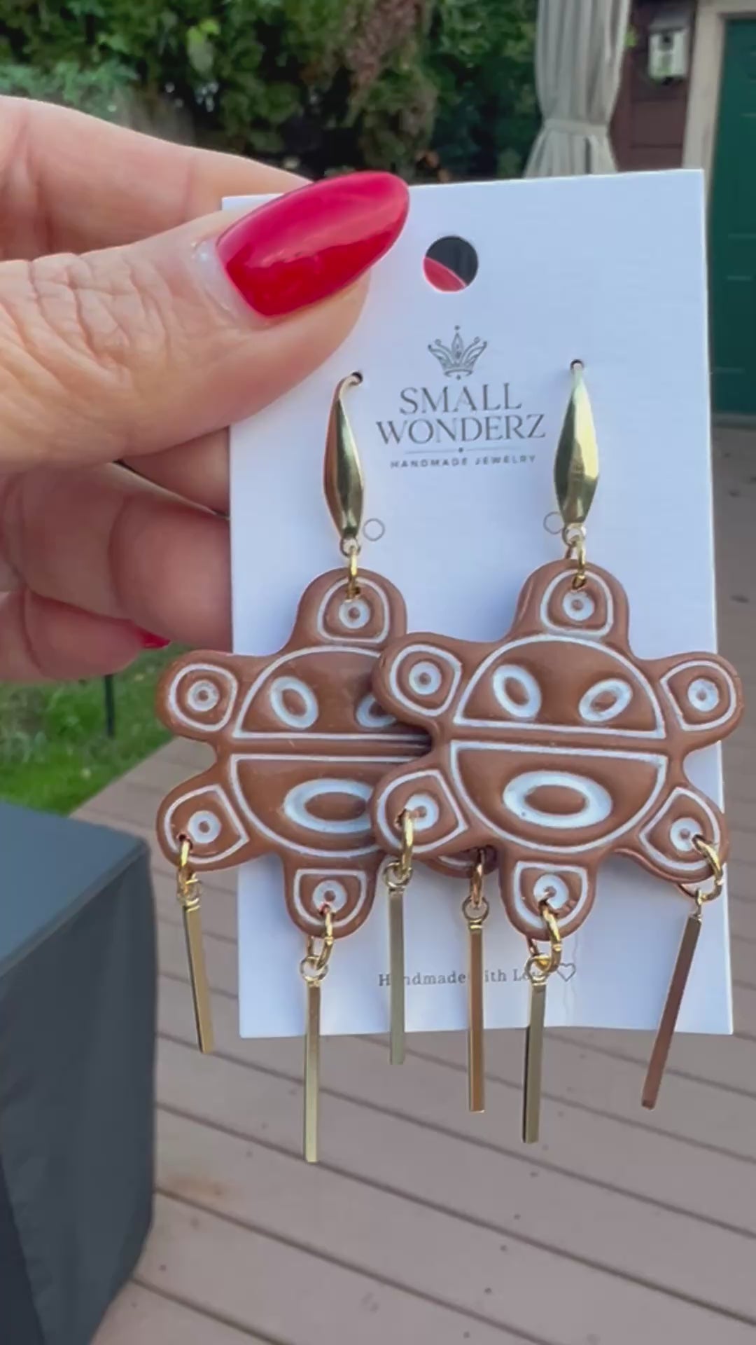 Taíno Sun Chandelier Earrings | Handmade Puerto Rican Statement Jewelry